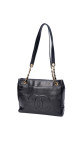 Chanel Vintage Tote Bag i Sort Skinn med Gullkjetting