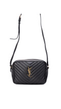 Saint Laurent Lou Camera Bag i Sort Skinn