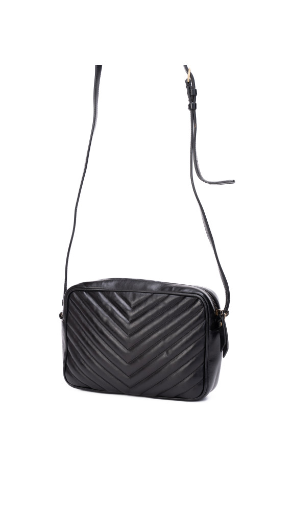 Saint Laurent Lou Camera Bag i Sort Skinn