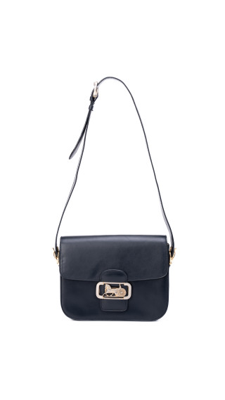 Vintage Céline Skulderveske med Gullspenne – Mørkeblå Kalveskinn