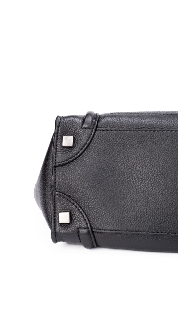 Celine Luggage Tote Handbag Size Micro (Medium) i Sort Skinn