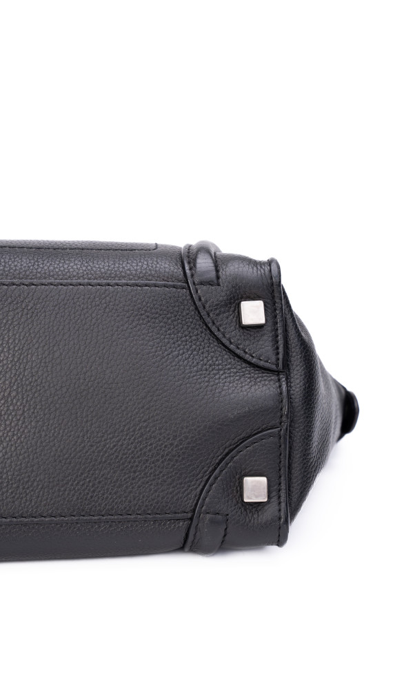 Celine Luggage Tote Handbag Size Micro (Medium) i Sort Skinn