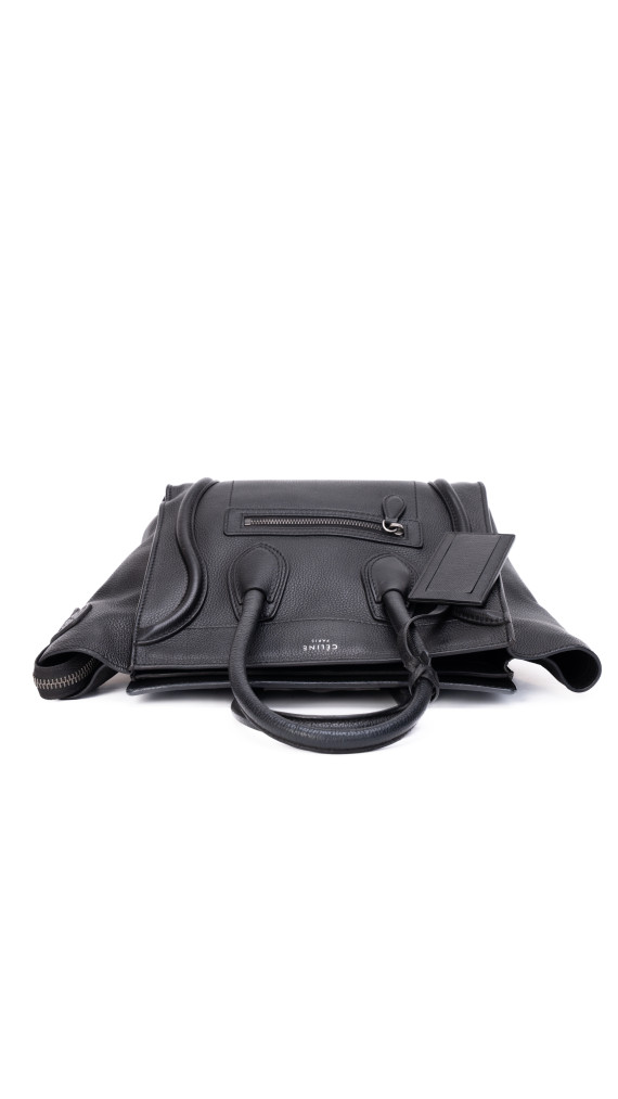 Celine Luggage Tote Handbag Size Micro (Medium) i Sort Skinn
