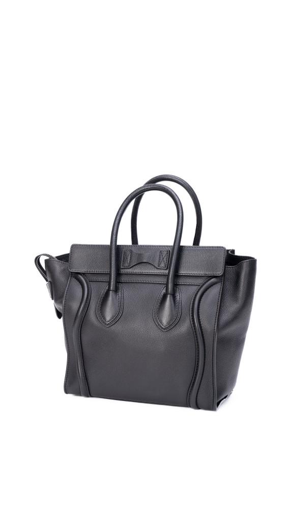Celine Luggage Tote Handbag Size Micro (Medium) i Sort Skinn