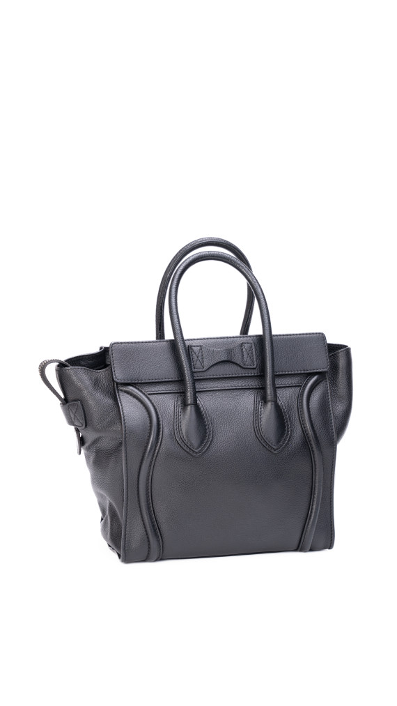 Celine Luggage Tote Handbag Size Micro (Medium) i Sort Skinn