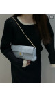 Chanel Classic East West Flap Shoulder Bag - Lyseblå