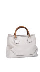 Gucci Bamboo Handle Tote i kremfarget skinn