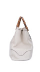 Gucci Bamboo Handle Tote i kremfarget skinn