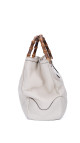 Gucci Bamboo Handle Tote i kremfarget skinn