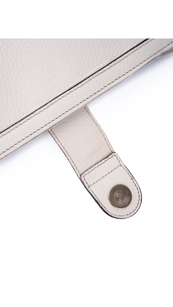 Gucci Bamboo Handle Tote i kremfarget skinn