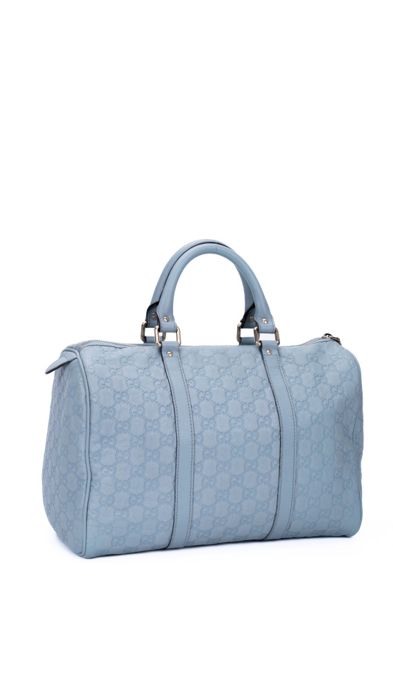 Gucci Boston Bag i monogram canvas – Lyseblå