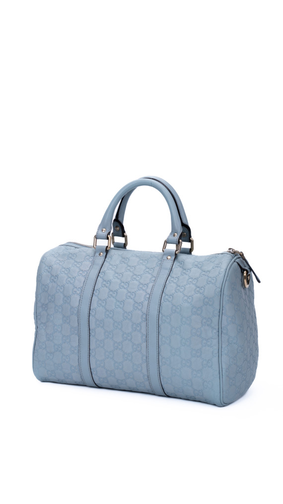 Gucci Boston Bag i monogram canvas – Lyseblå