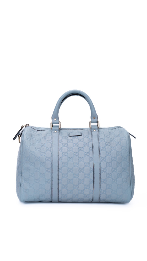 Gucci Boston Bag i monogram canvas – Lyseblå