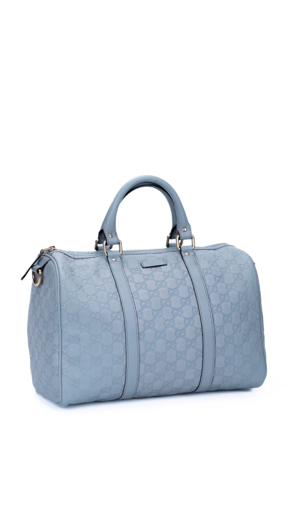 Gucci Boston Bag i monogram canvas – Lyseblå