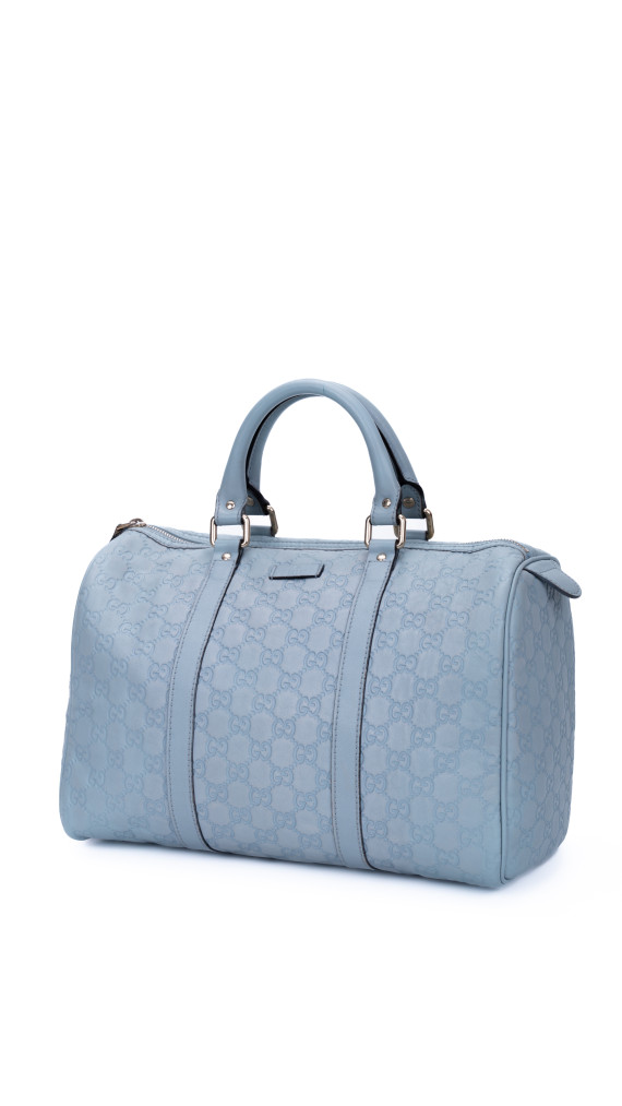 Gucci Boston Bag i monogram canvas – Lyseblå