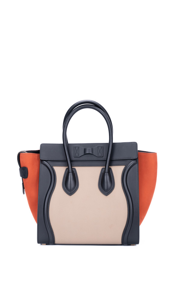 Celine Luggage Tote Bag i Canvas og Skinn – Tricolor