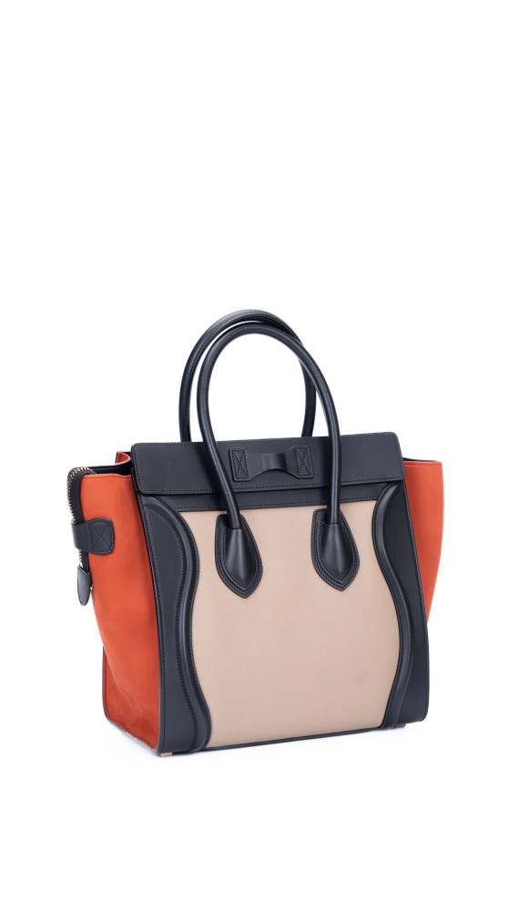 Celine Luggage Tote Bag i Canvas og Skinn – Tricolor
