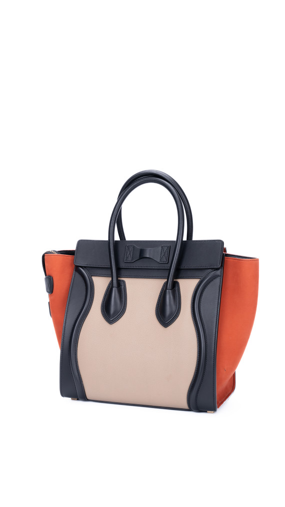 Celine Luggage Tote Bag i Canvas og Skinn – Tricolor