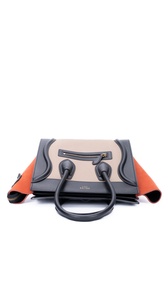 Celine Luggage Tote Bag i Canvas og Skinn – Tricolor