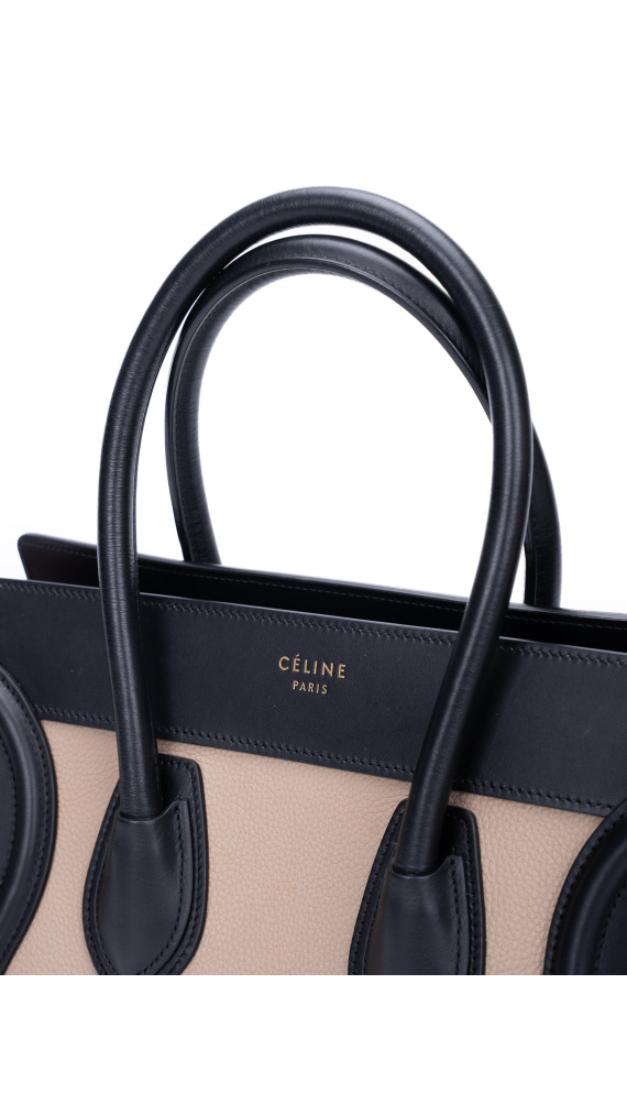 Celine Luggage Tote Bag i Canvas og Skinn – Tricolor