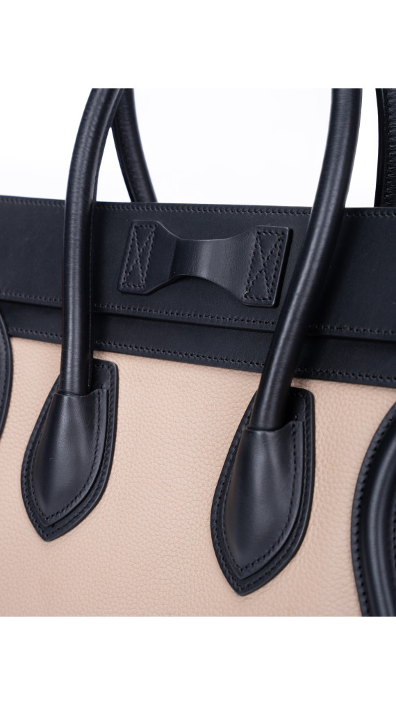 Celine Luggage Tote Bag i Canvas og Skinn – Tricolor