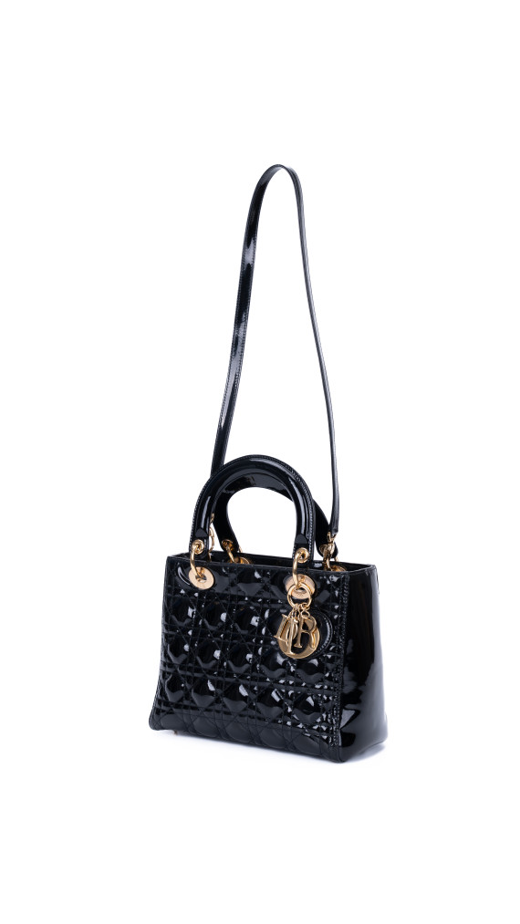 Christian Dior Lady Dior i Patent Skinn Veske – Svart
