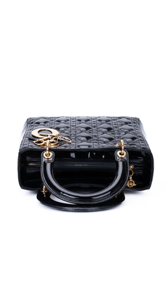 Christian Dior Lady Dior i Patent Skinn Veske – Svart