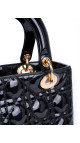 Christian Dior Lady Dior i Patent Skinn Veske – Svart