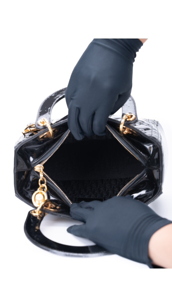 Christian Dior Lady Dior i Patent Skinn Veske – Svart
