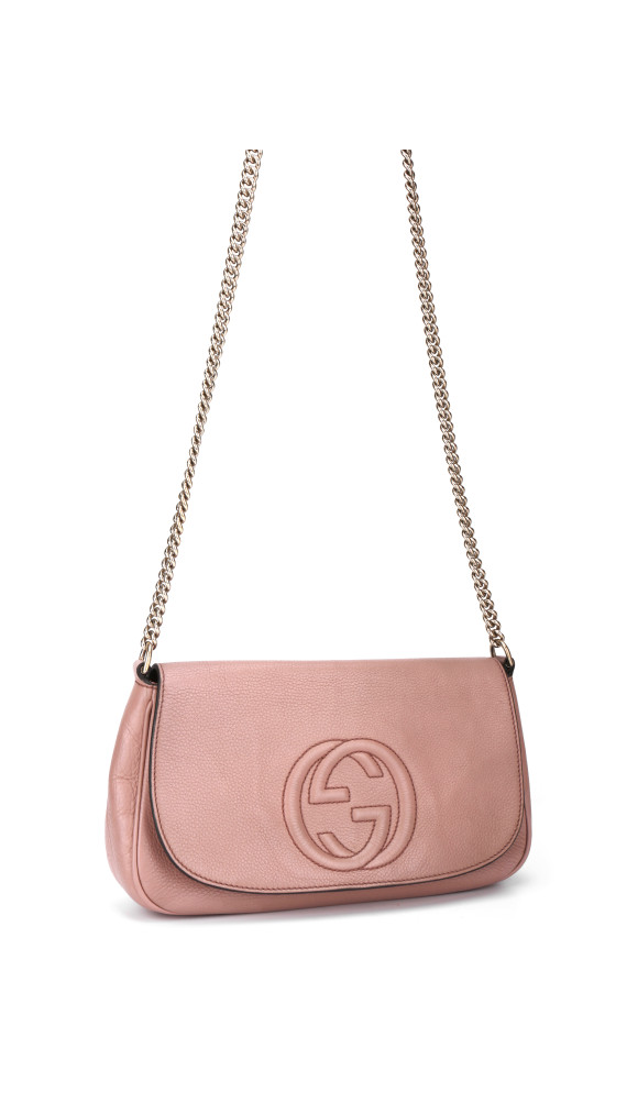 Gucci Soho Disco Bag i rosa skinn