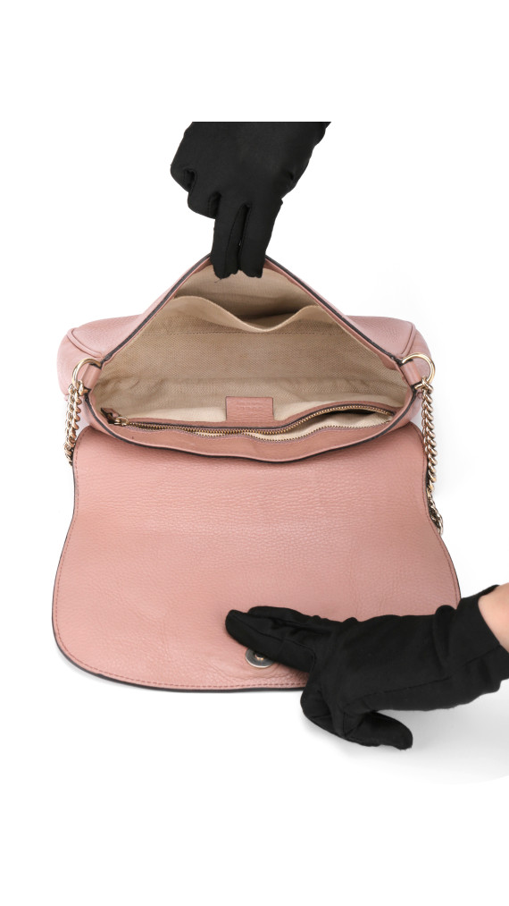Gucci Soho Disco Bag i rosa skinn