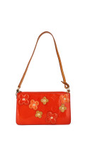 Louis Vuitton Monogram Vernis Flowers Shoulder Bag Oransjerød