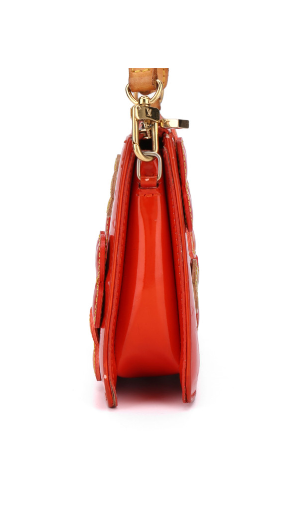 Louis Vuitton Monogram Vernis Flowers Shoulder Bag Oransjerød