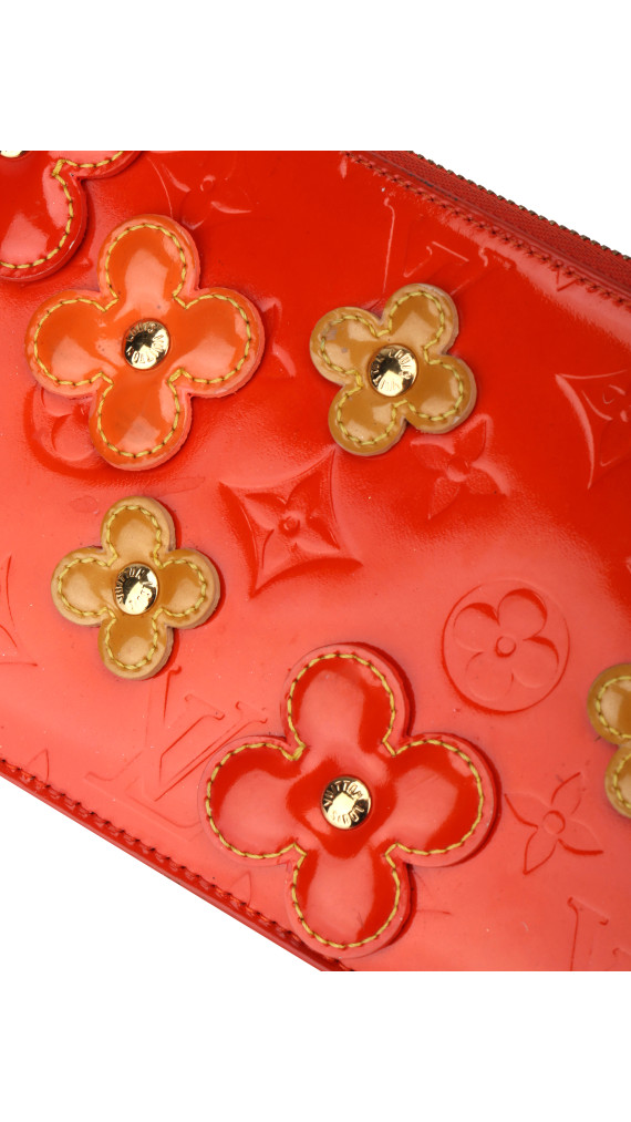 Louis Vuitton Monogram Vernis Flowers Shoulder Bag Oransjerød