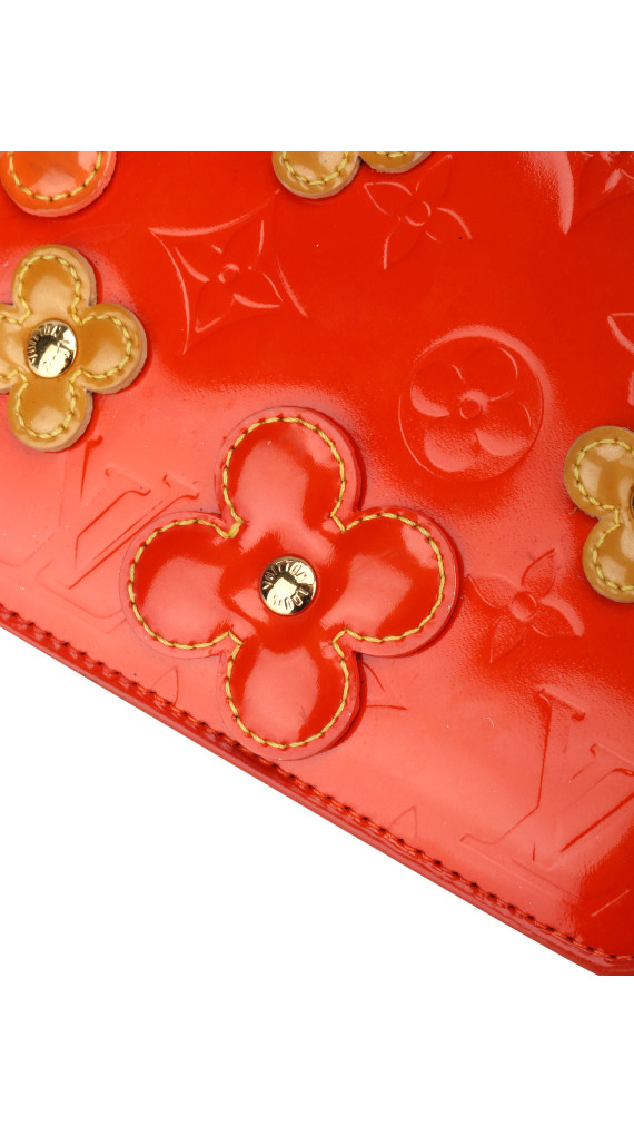 Louis Vuitton Monogram Vernis Flowers Shoulder Bag Oransjerød