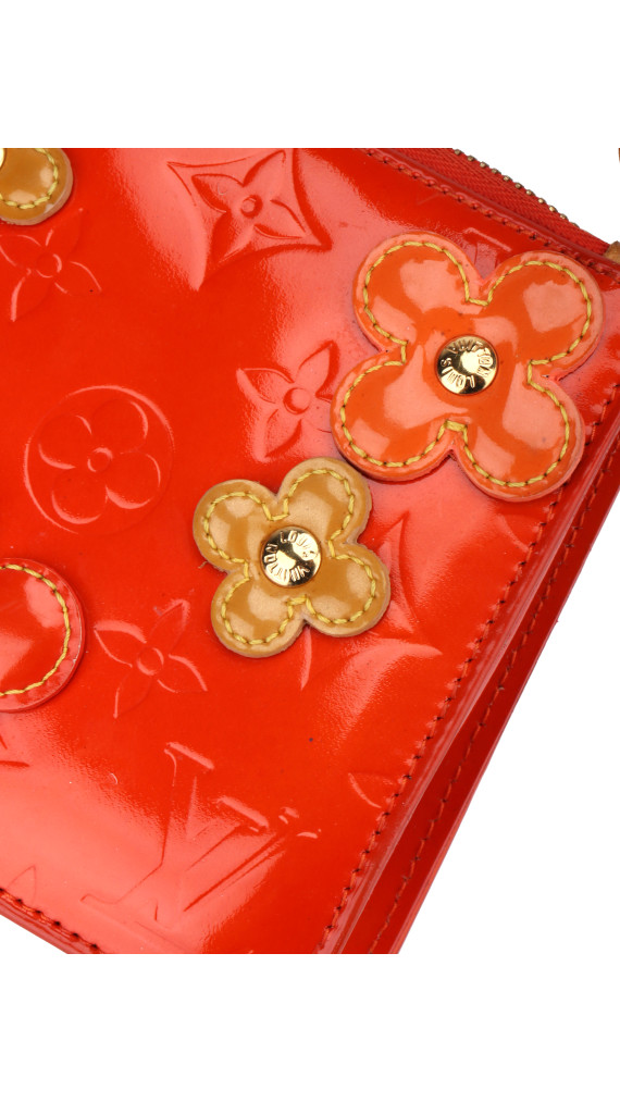 Louis Vuitton Monogram Vernis Flowers Shoulder Bag Oransjerød