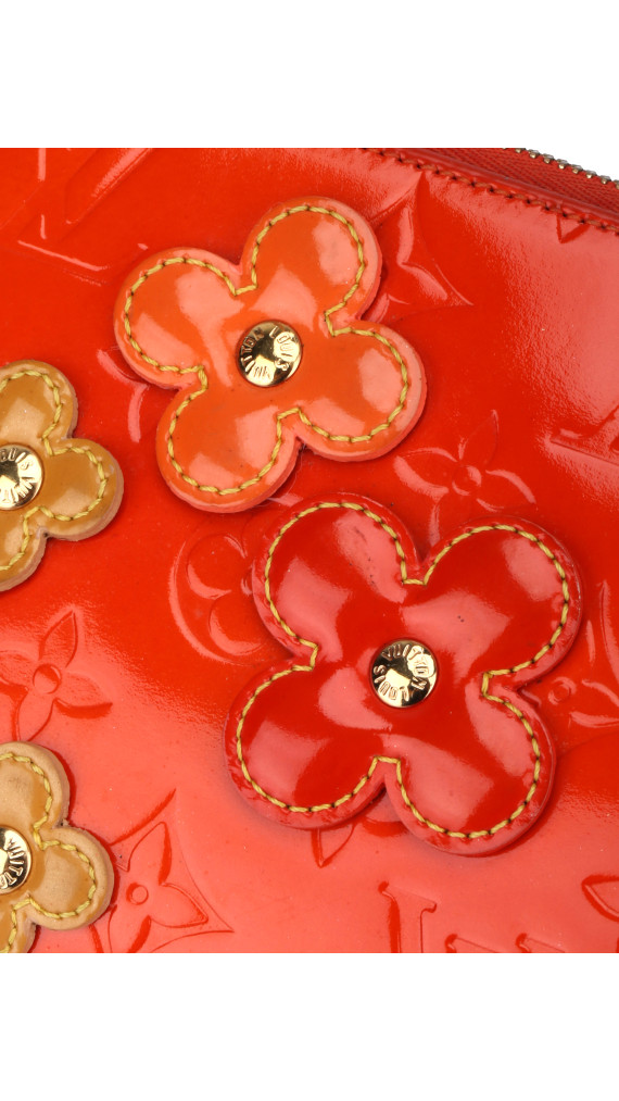 Louis Vuitton Monogram Vernis Flowers Shoulder Bag Oransjerød