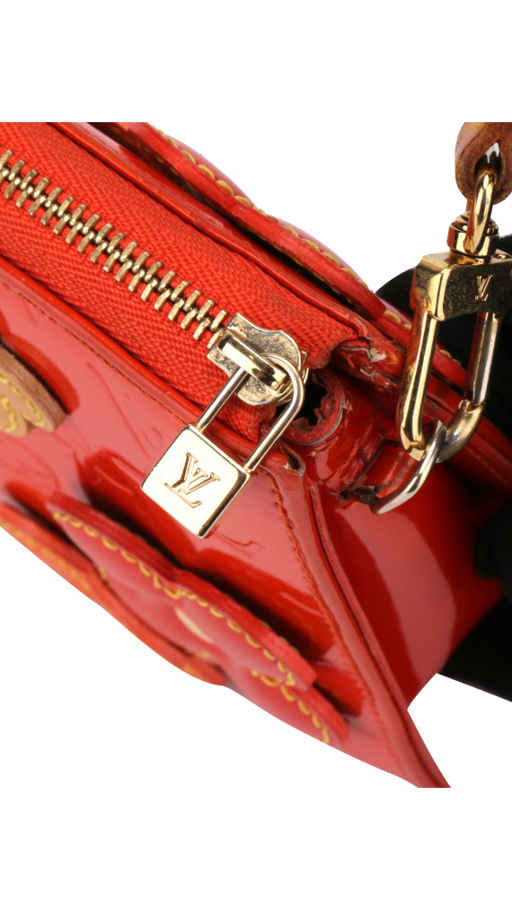 Louis Vuitton Monogram Vernis Flowers Shoulder Bag Oransjerød