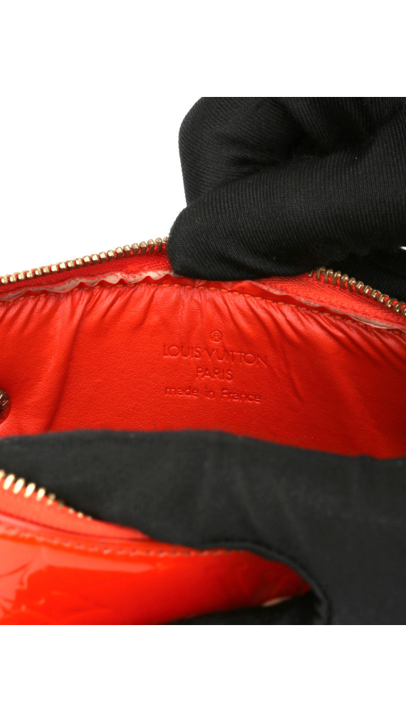 Louis Vuitton Monogram Vernis Flowers Shoulder Bag Oransjerød