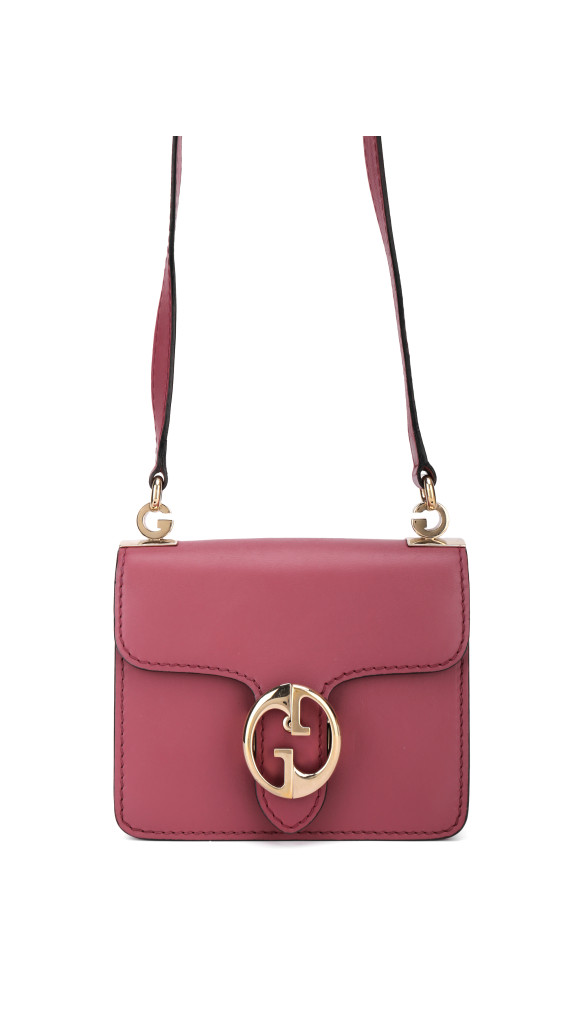 Gucci GG Marmont Mini Shoulder Bag i vinrød skinn