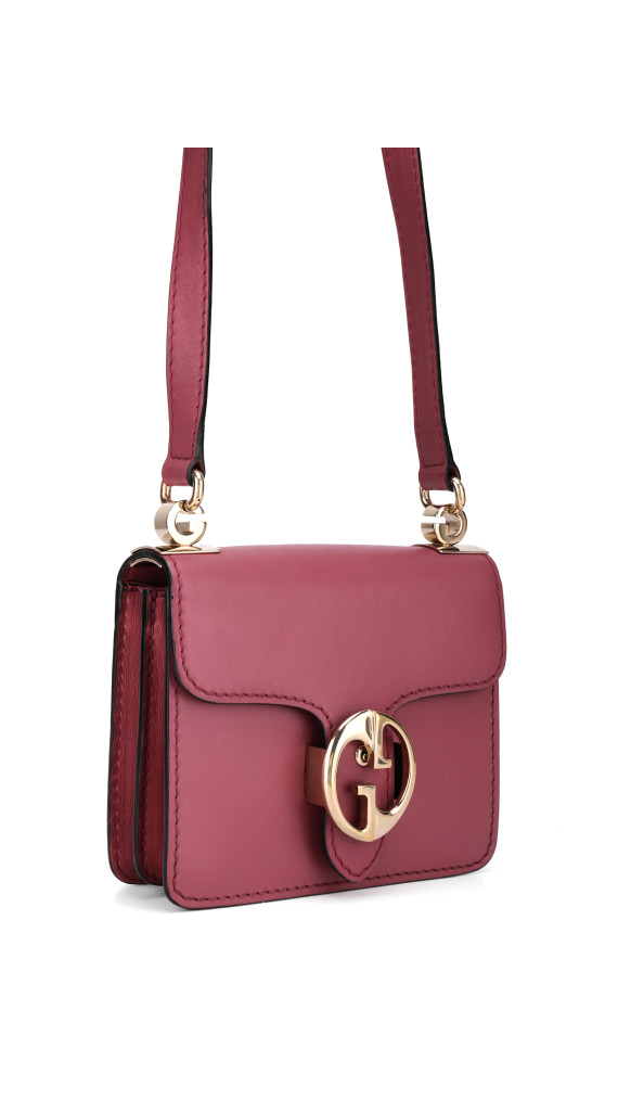 Gucci GG Marmont Mini Shoulder Bag i vinrød skinn