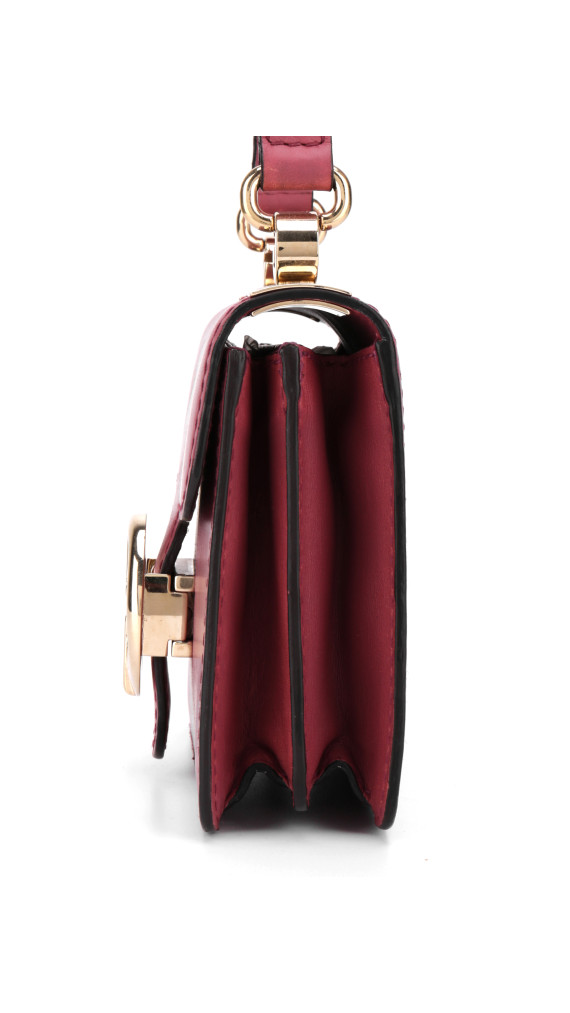 Gucci GG Marmont Mini Shoulder Bag i vinrød skinn