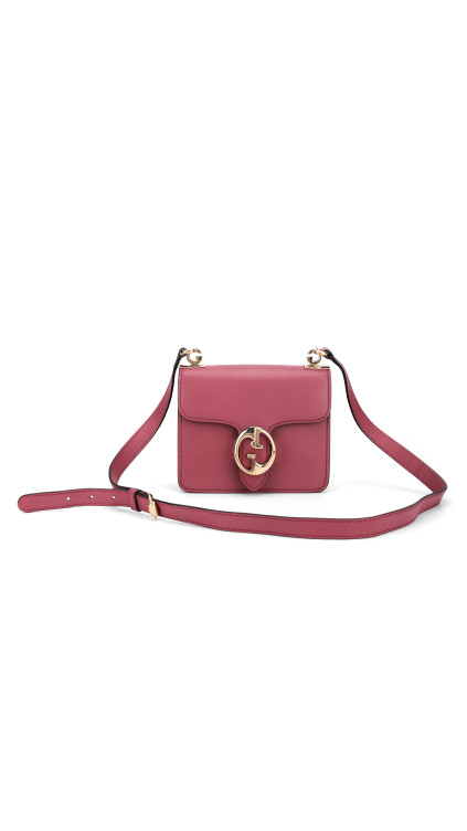 Gucci GG Marmont Mini Shoulder Bag i vinrød skinn