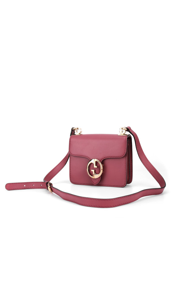 Gucci GG Marmont Mini Shoulder Bag i vinrød skinn