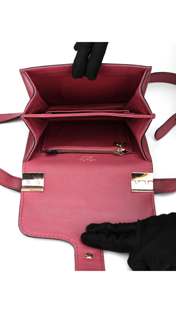 Gucci GG Marmont Mini Shoulder Bag i vinrød skinn
