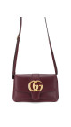 Gucci GG Marmont Skulderveske i Bordeaux Skinn