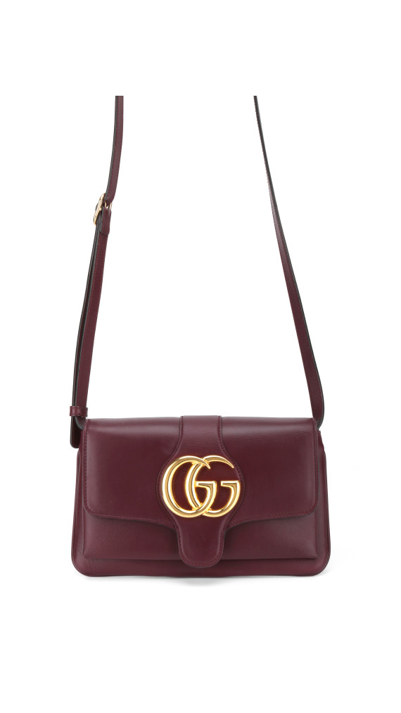 Gucci GG Marmont Skulderveske i Bordeaux Skinn