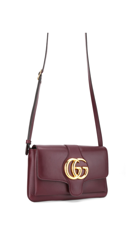 Gucci GG Marmont Skulderveske i Bordeaux Skinn