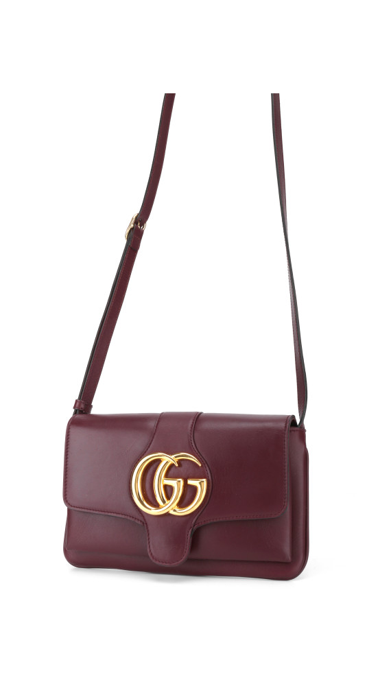 Gucci GG Marmont Skulderveske i Bordeaux Skinn
