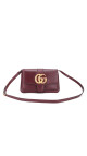 Gucci GG Marmont Skulderveske i Bordeaux Skinn